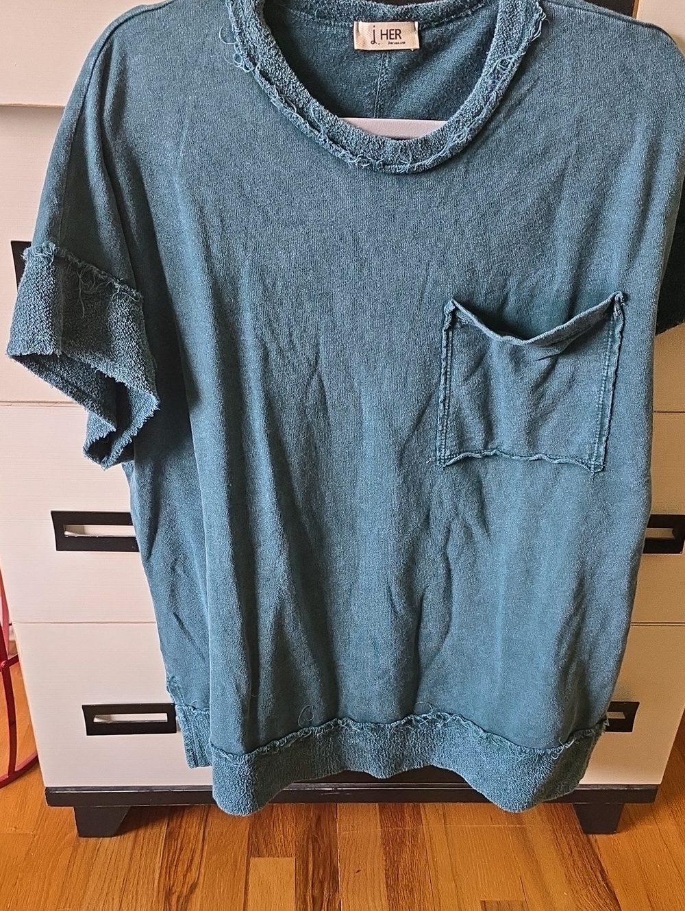 J Her  Teal Short-Sleeve Pocket Terry